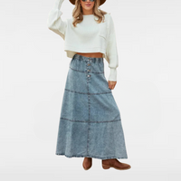 HAILEY | BOHEMINA LONG DENIM SKIRT