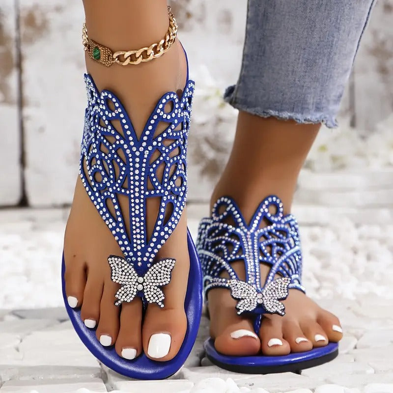 EVELYN | SEQUIENCED BUTTERFLY SANDALS