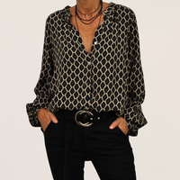 Serelina | Geometric V-Neck Blouse