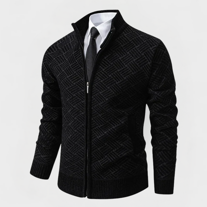 Caleb™ | Textured Zip Cardigan