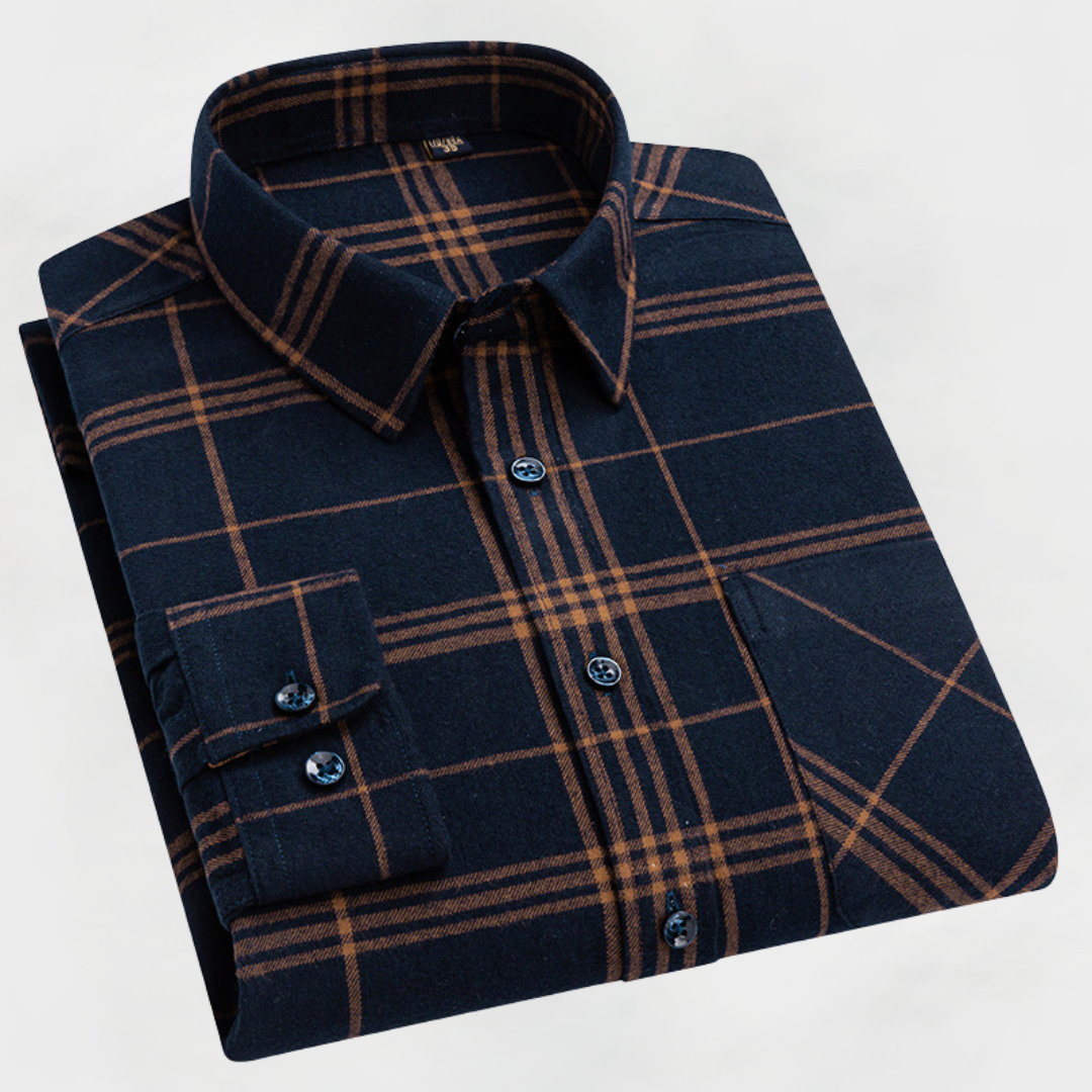 Grant™ | Premium Cotton Windowpane Shirt