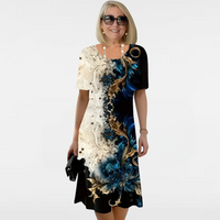 Virella | Printed midi dress with short sleeves