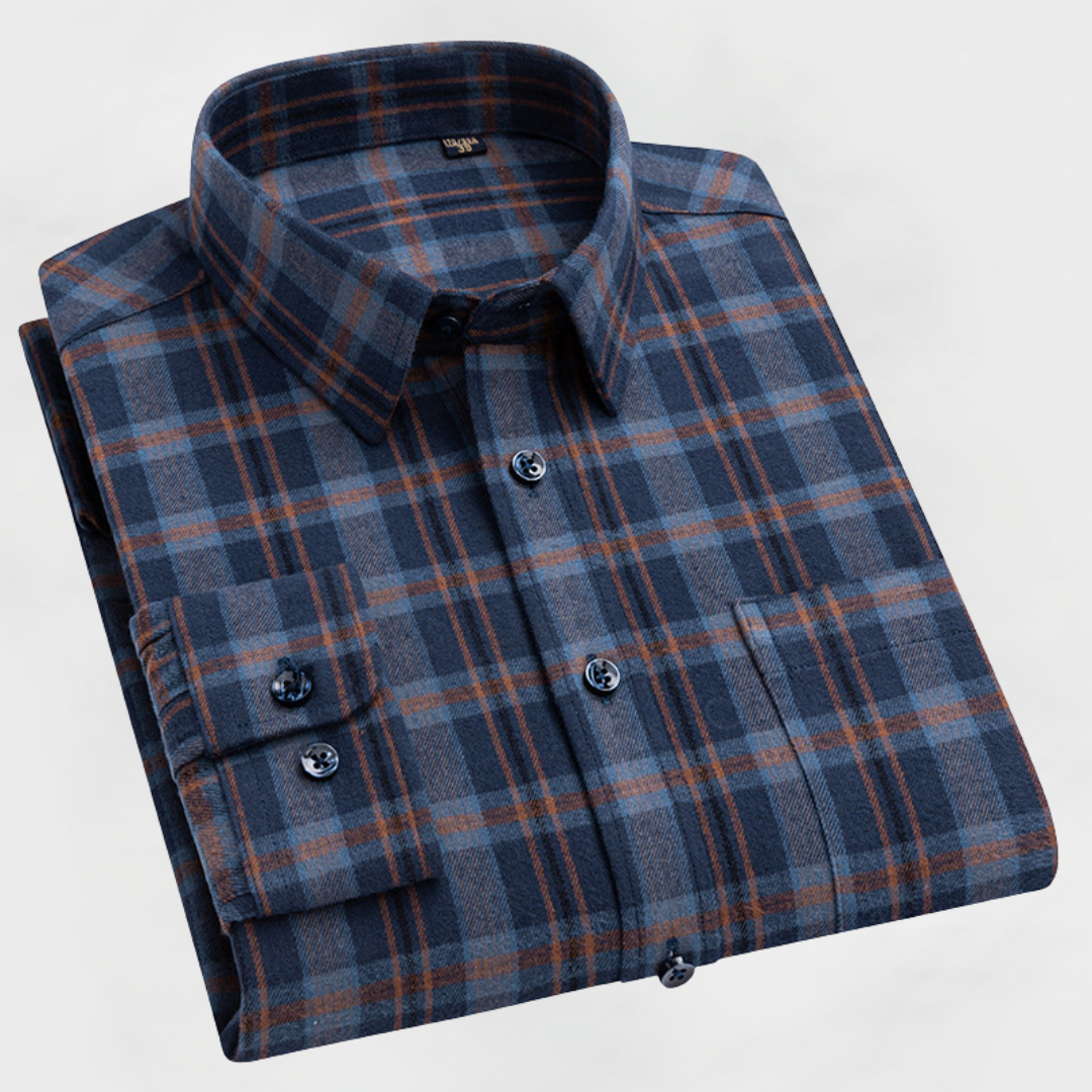 Grant™ | Premium Cotton Windowpane Shirt