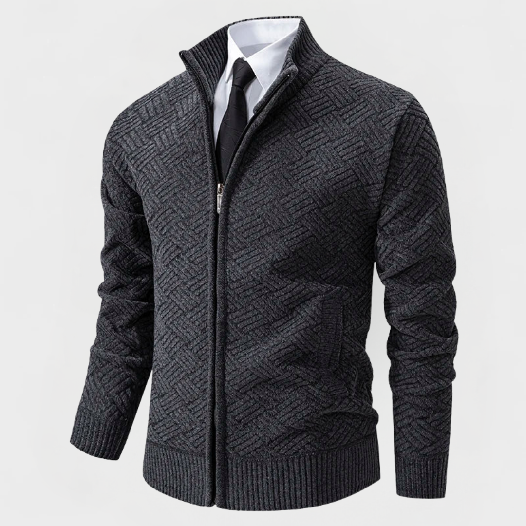 Caleb™ | Textured Zip Cardigan
