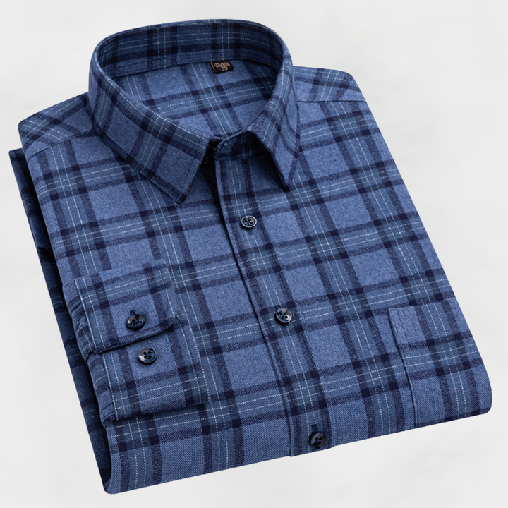 Grant™ | Premium Cotton Windowpane Shirt