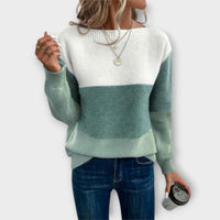 Maria™ | Elegant Tri-Color Patchwork Sweater