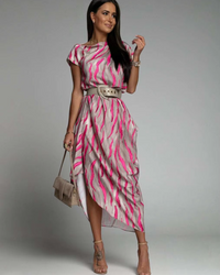 CHARMIE | ASSYMETRICAL SATIN DRESS