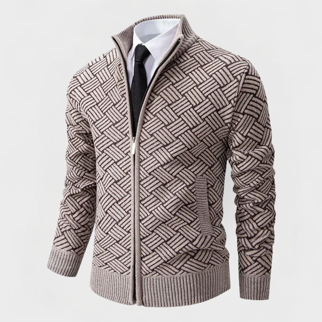 Caleb™ | Textured Zip Cardigan