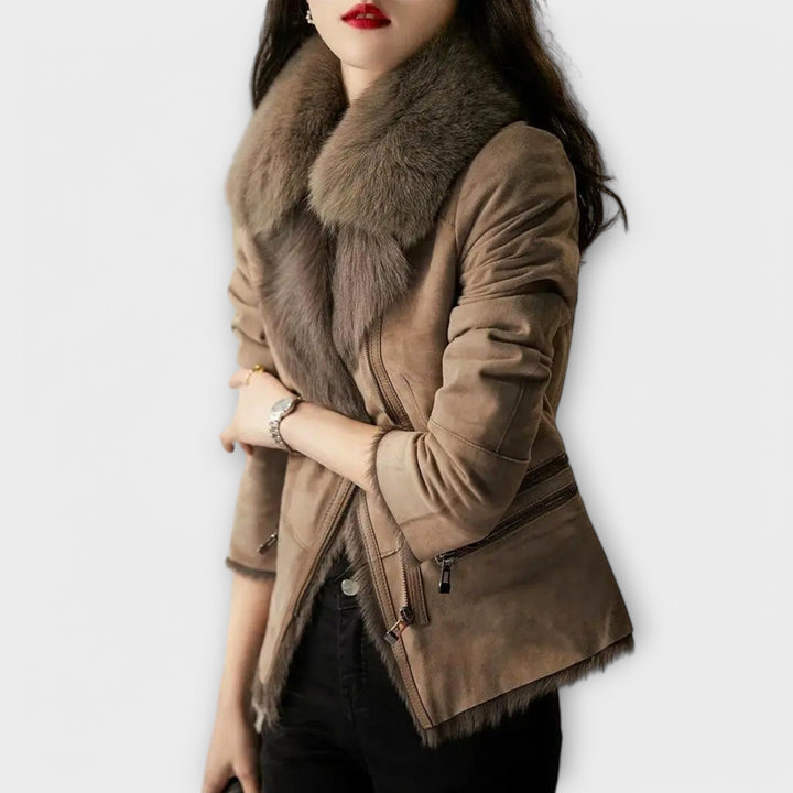 Leonora™ | Shearling Jacket with Fur Collar