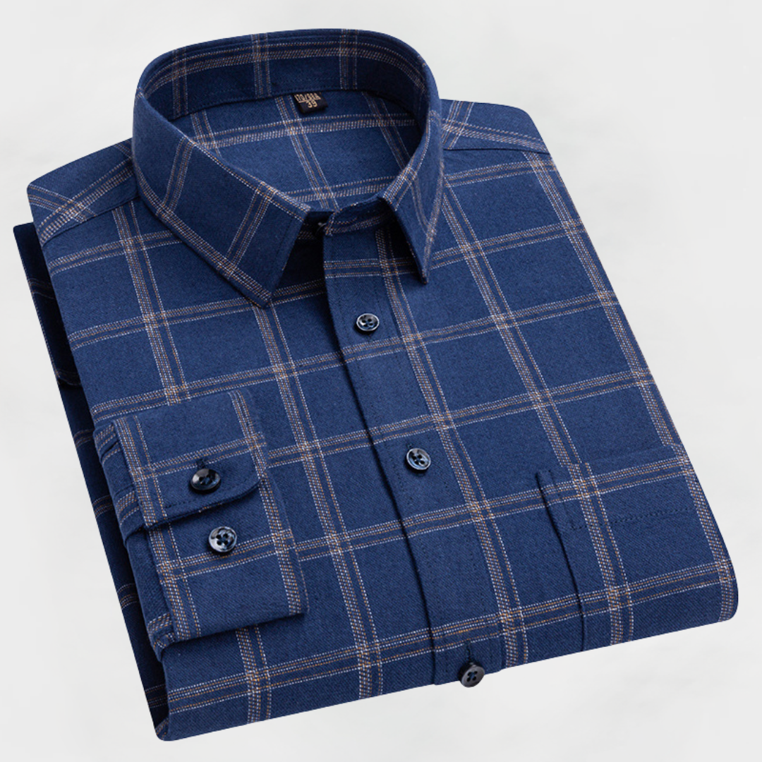 Grant™ | Premium Cotton Windowpane Shirt