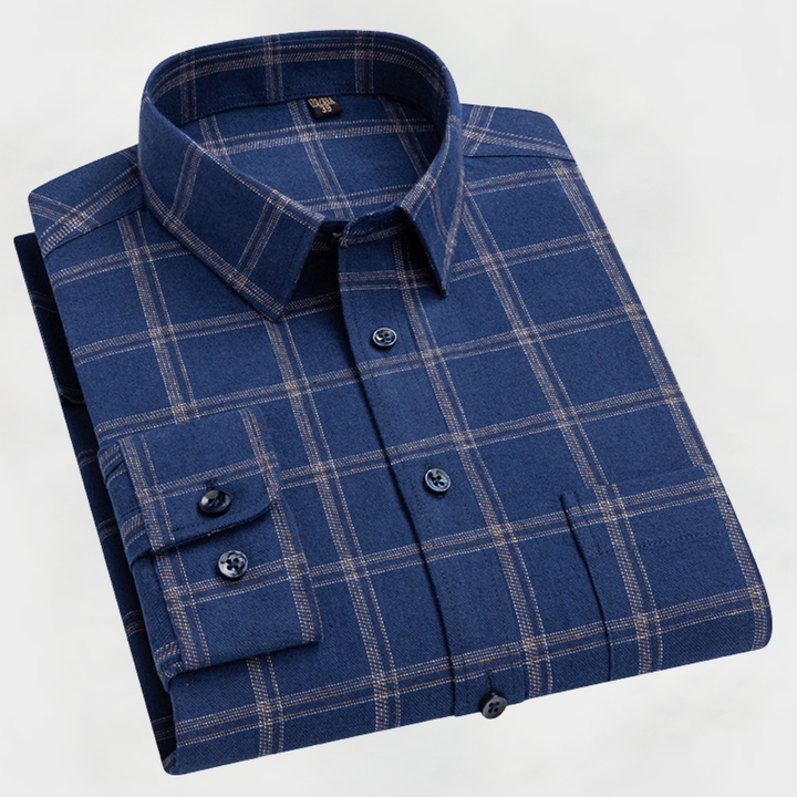 Grant™ | Premium Cotton Windowpane Shirt