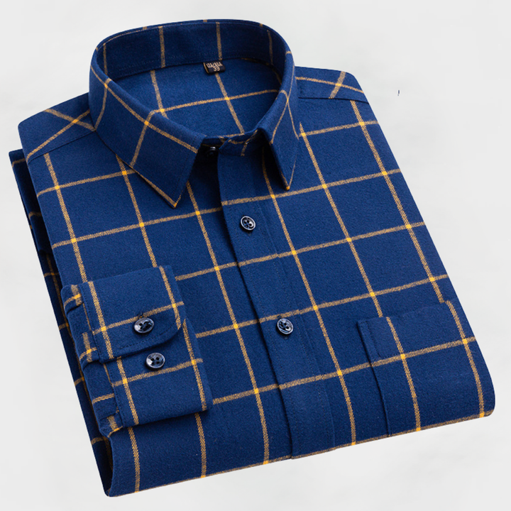 Grant™ | Premium Cotton Windowpane Shirt