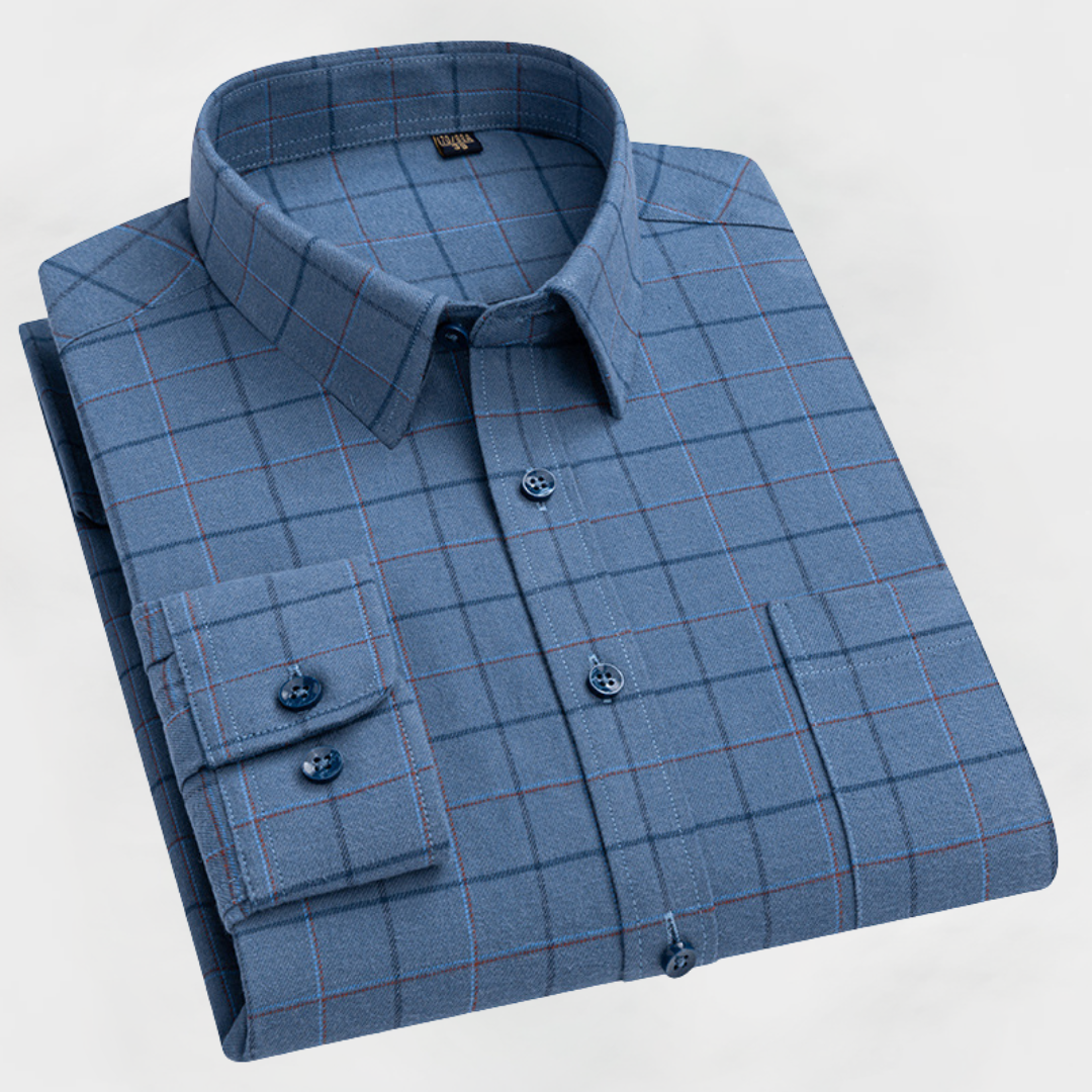 Grant™ | Premium Cotton Windowpane Shirt