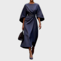 Olivia | Elegant Belted Dolman Sleeve Dress