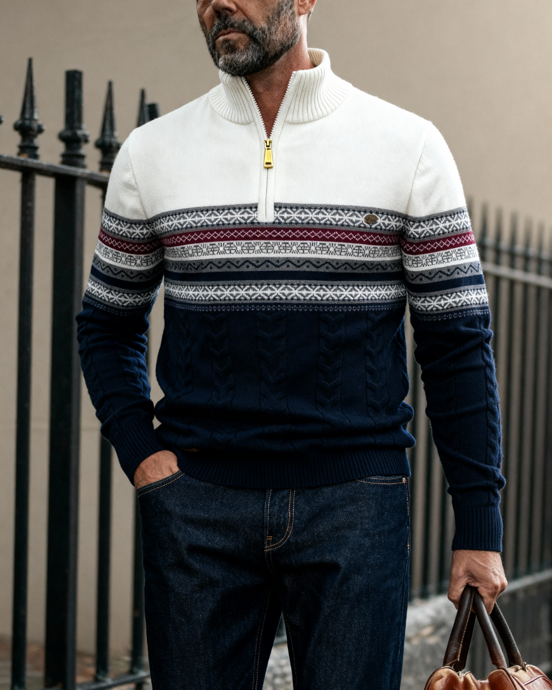 Elliot™ | Alpine Half-Zip Cotton Sweater