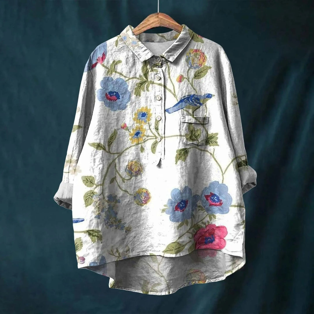 LIZETTE | PRINTED LINEN BLOUSE