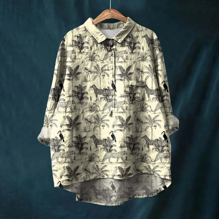 LIZETTE | PRINTED LINEN BLOUSE