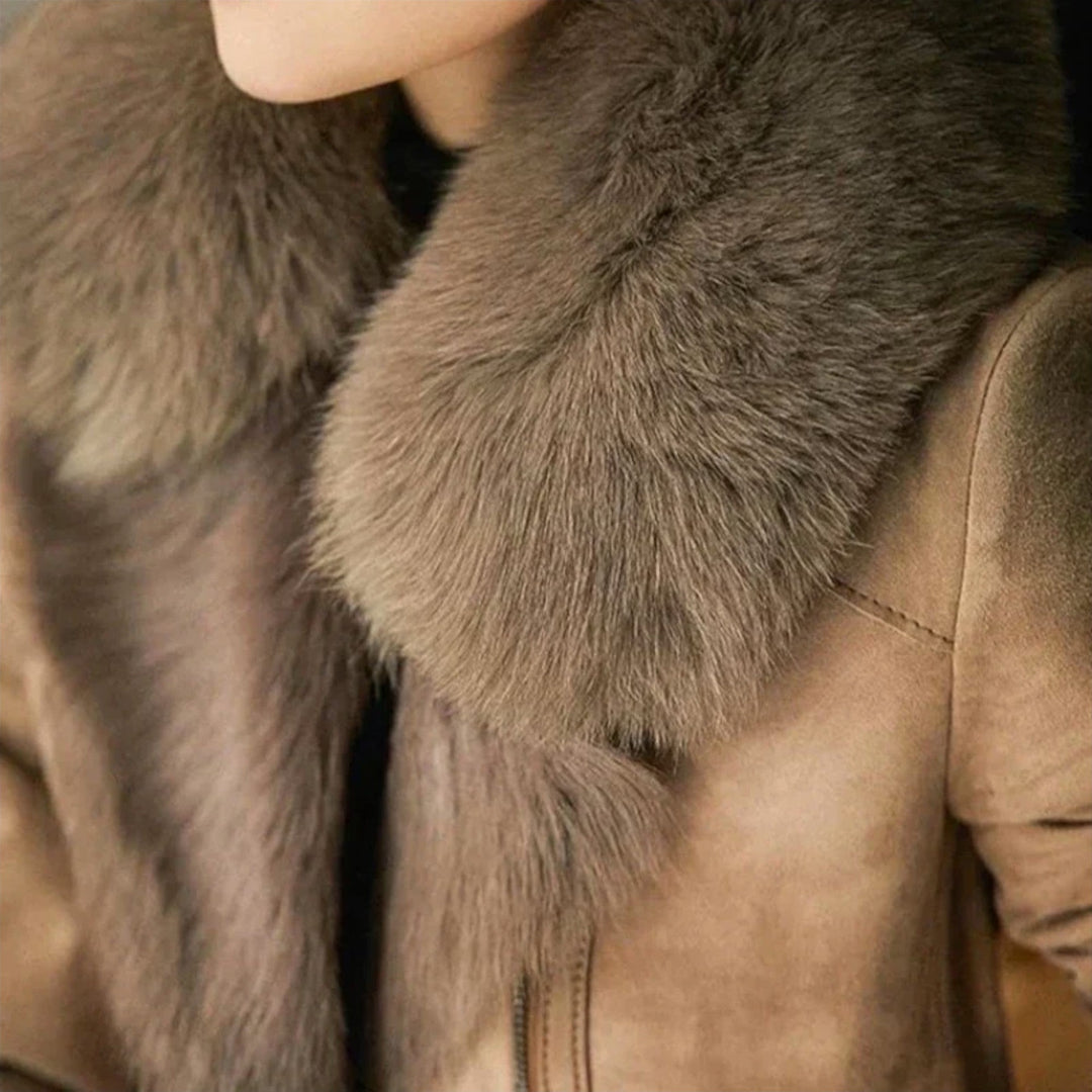 Leonora™ | Shearling Jacket with Fur Collar