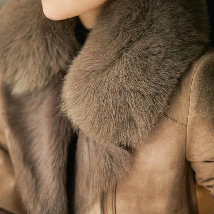 Leonora™ | Shearling Jacket with Fur Collar