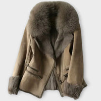 Leonora™ | Shearling Jacket with Fur Collar
