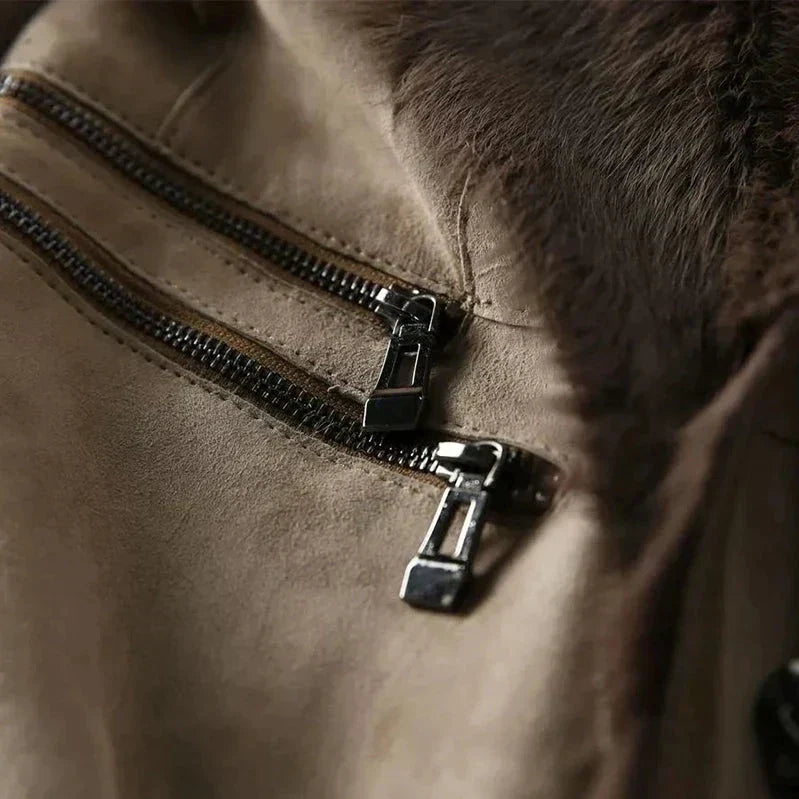Leonora™ | Shearling Jacket with Fur Collar