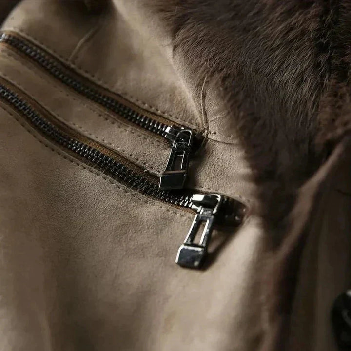 Leonora™ | Shearling Jacket with Fur Collar