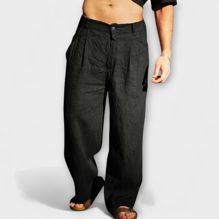 Asher™ | Linen Wide Leg Trousers