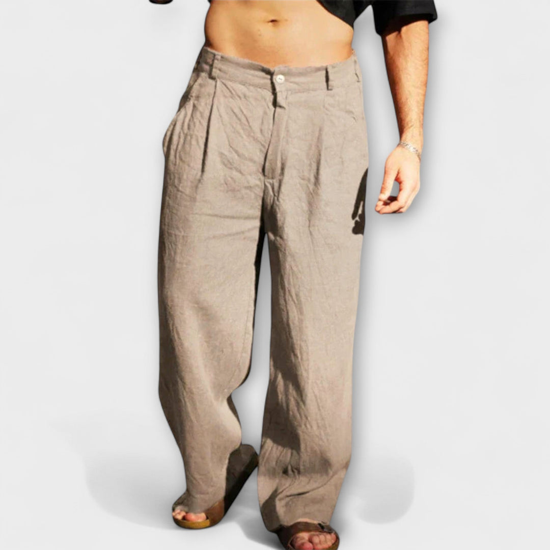 Asher™ | Linen Wide Leg Trousers