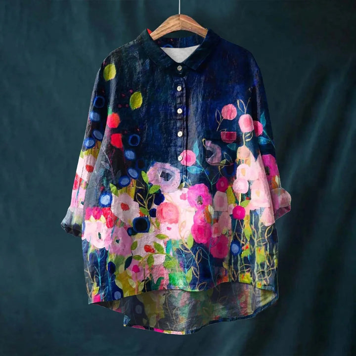 LIZETTE | PRINTED LINEN BLOUSE