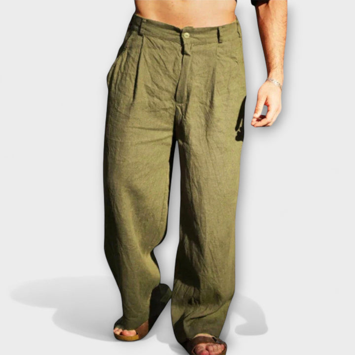 Asher™ | Linen Wide Leg Trousers