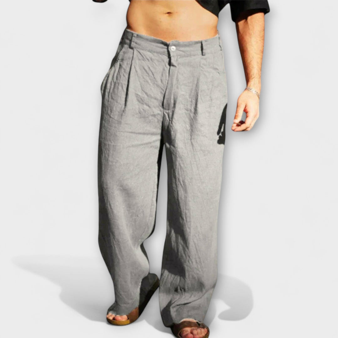 Asher™ | Linen Wide Leg Trousers