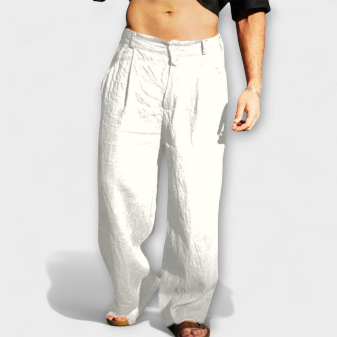 Asher™ | Linen Wide Leg Trousers