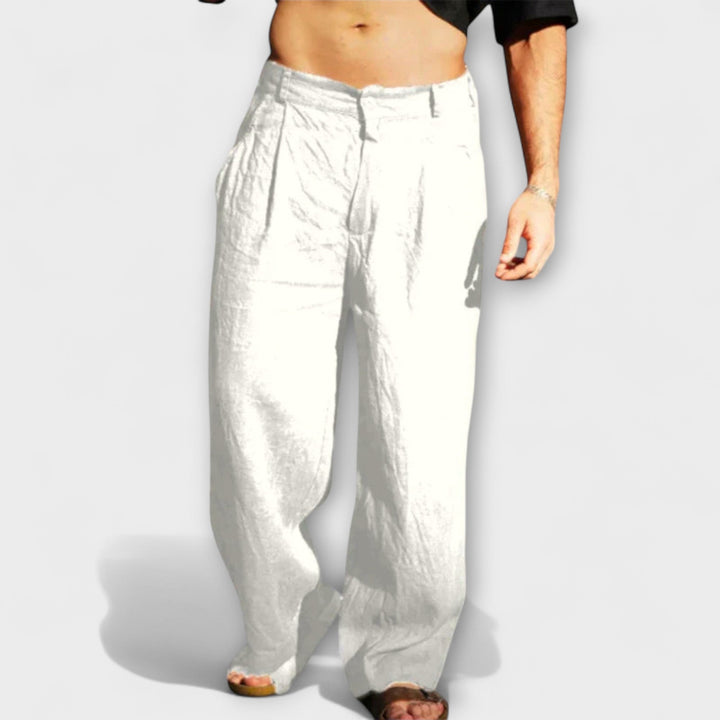 Asher™ | Linen Wide Leg Trousers