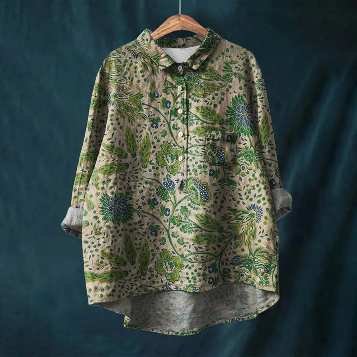 LIZETTE | PRINTED LINEN BLOUSE