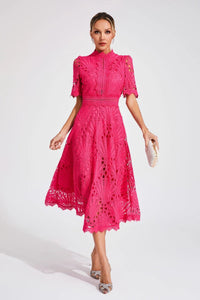 TINA | ELEGANT FLOWER EMBROIDERED DRESS