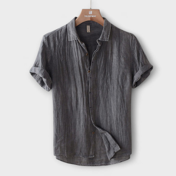 Theodore™ | Merlot Linen Shirt