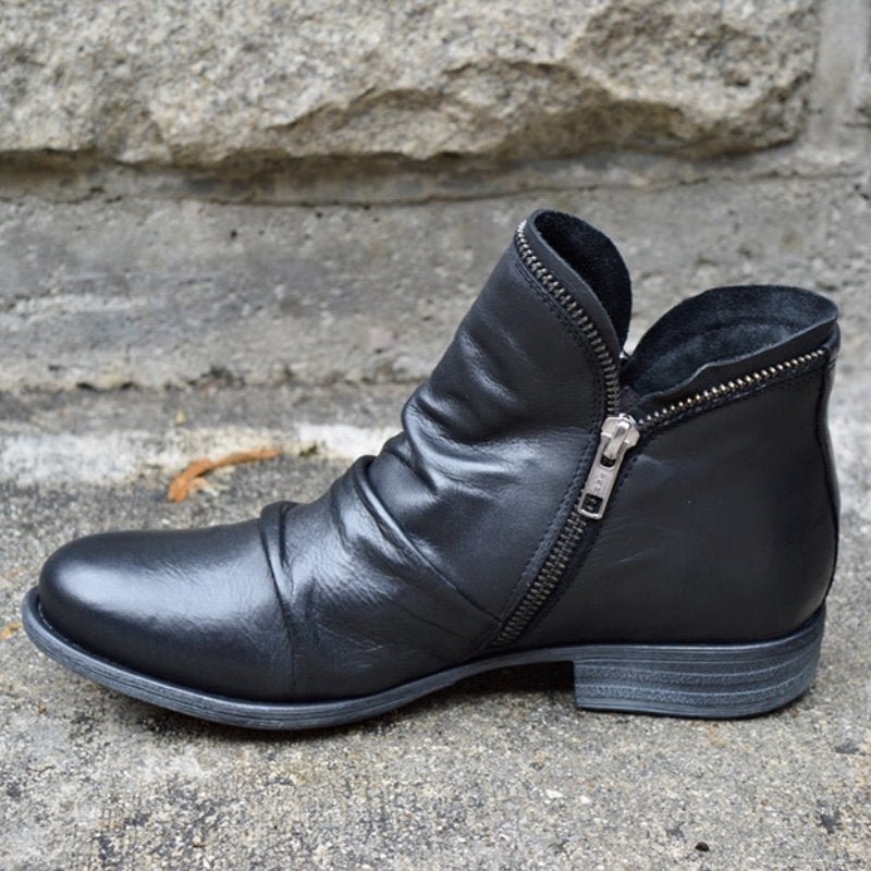 Victoria™ – Leather Boots with Practical Zipper